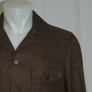 Ralph Lauren Purple Label Brown  Tussah Silk Blend Snowdon Safari Jacket 40R